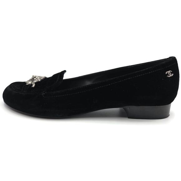 Chanel Velvet Lion Loafers Black Coco EU Size 40 US Size 10 with Box 2 Dust Bags - Picture 12 of 16